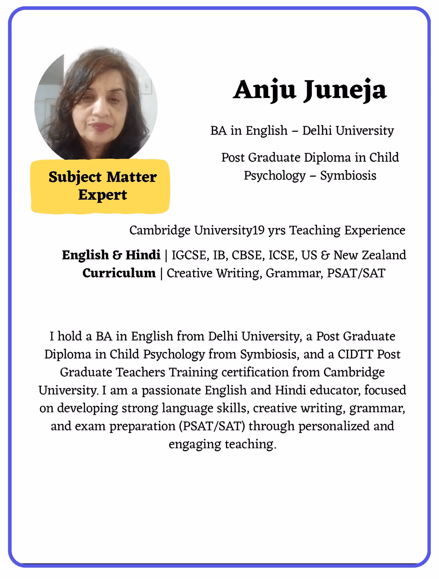 Teacher Profile