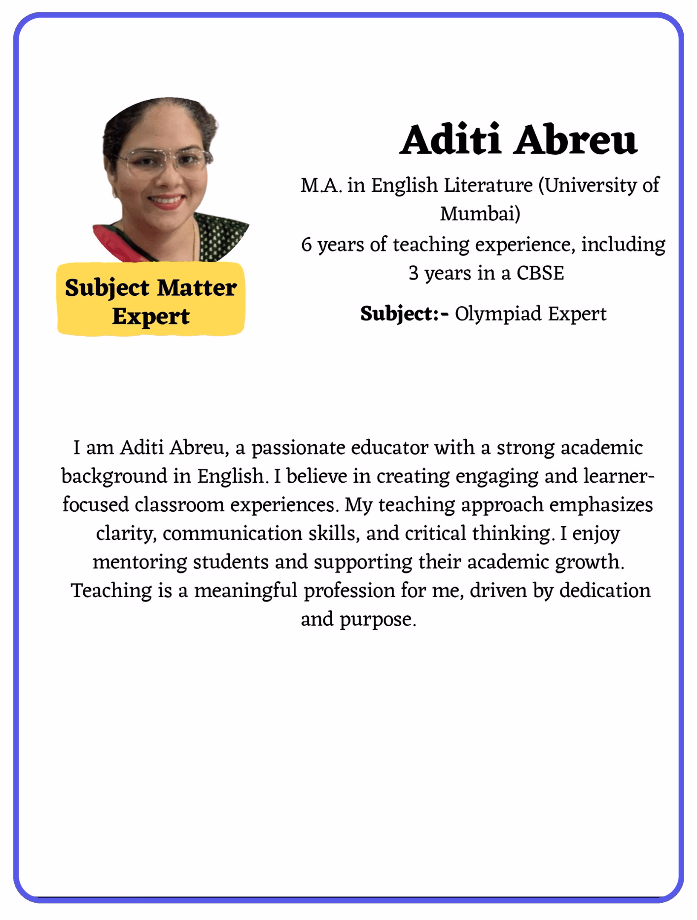 Teacher Profile