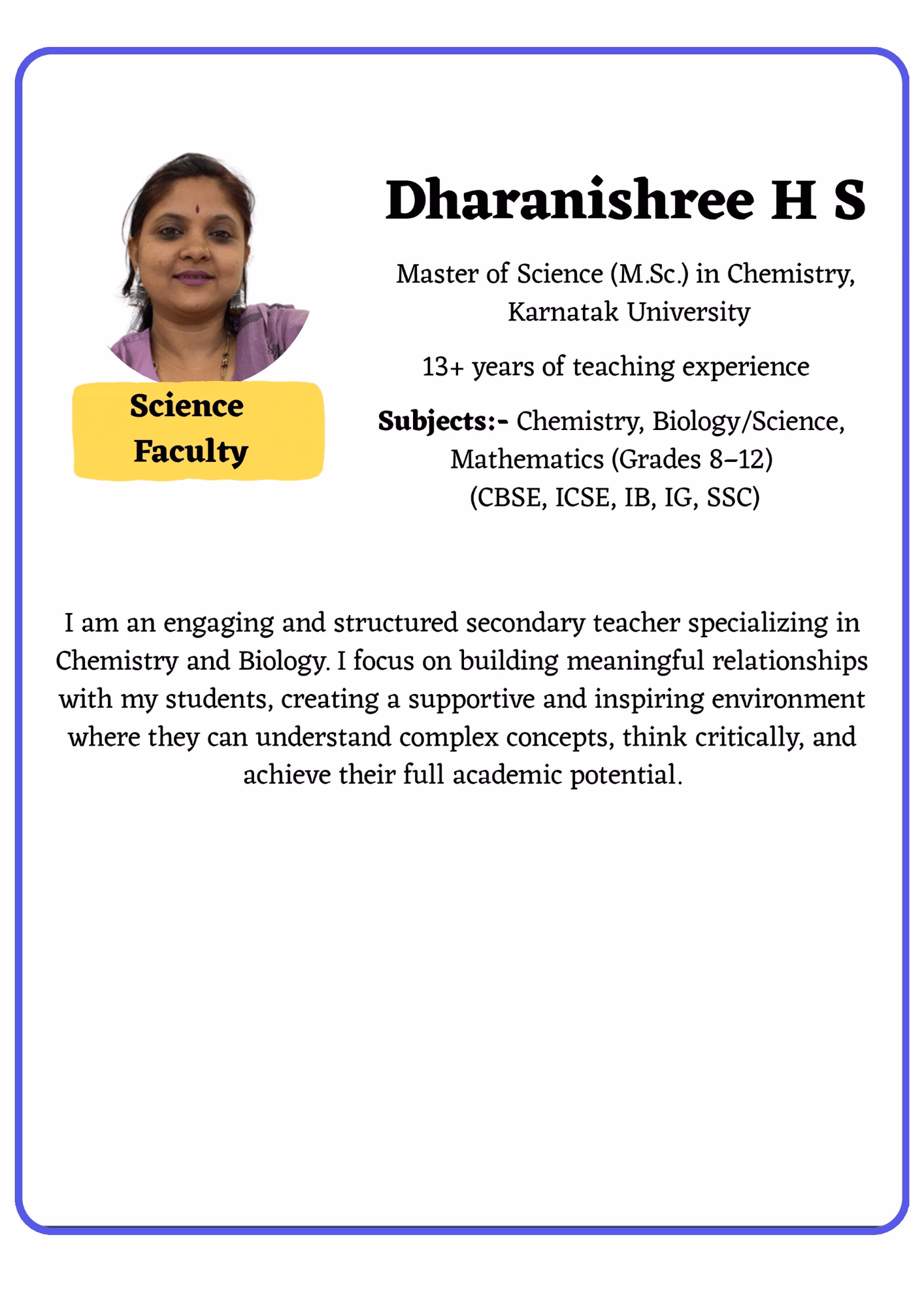 Teacher Profile